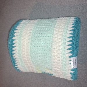 🍀Dark teal, white and mutli color infinity scarf (111023B).